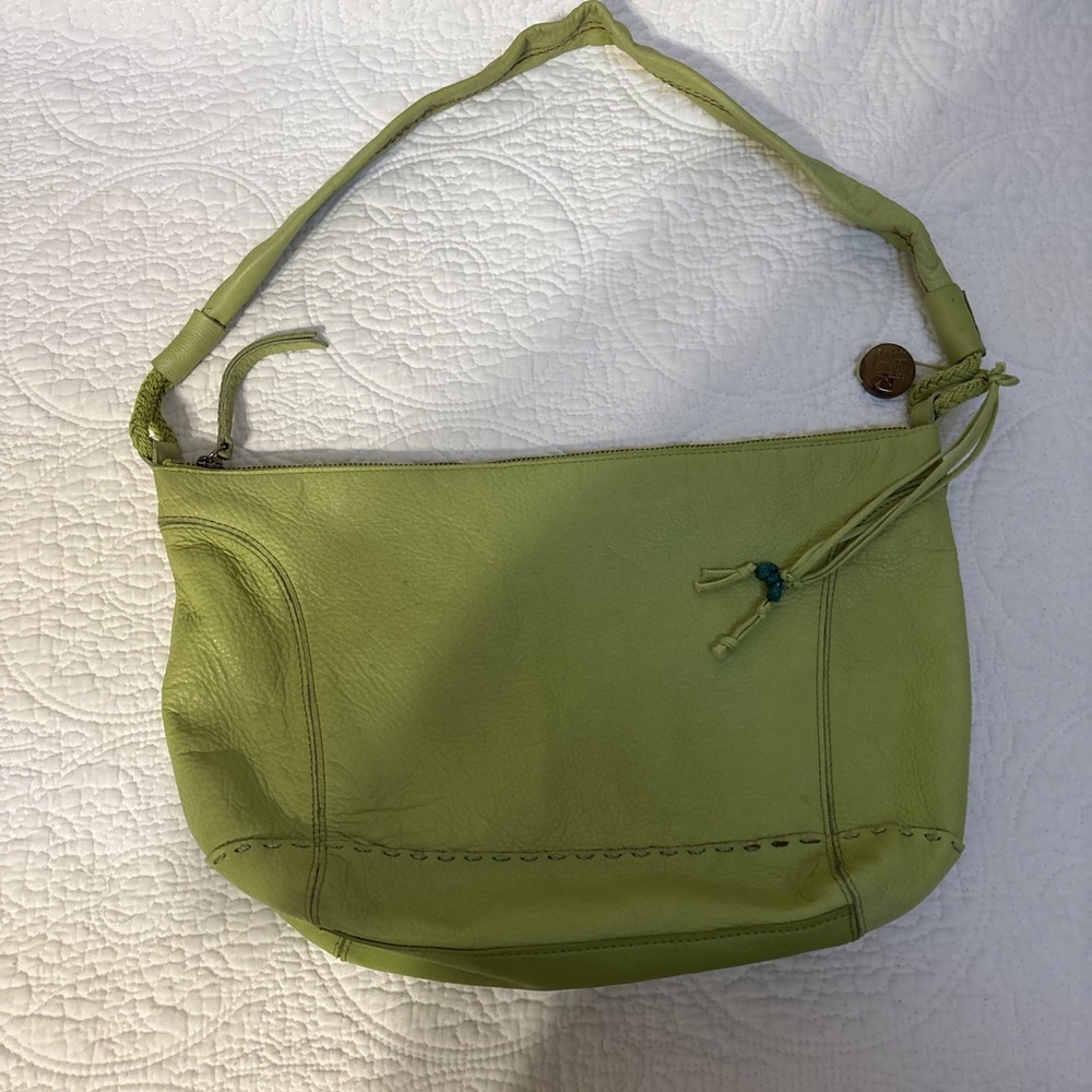 The Sak Green Leather Purse. 9‎ 1/2 X 15"